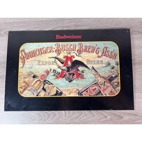 Vintage Anheuser-Busch Budweiser Weathered Metal Sign- 15"x10"- 1998 - Picture 1 of 6